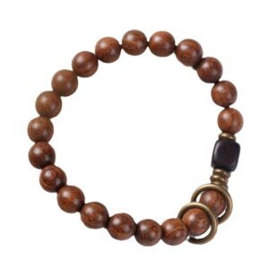 Golden Sandalwood Bracelet with Zen inspired Beads