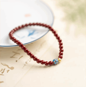 Natural Cinnabar Bracelet, High-Purity Lotus Bead Bracelet