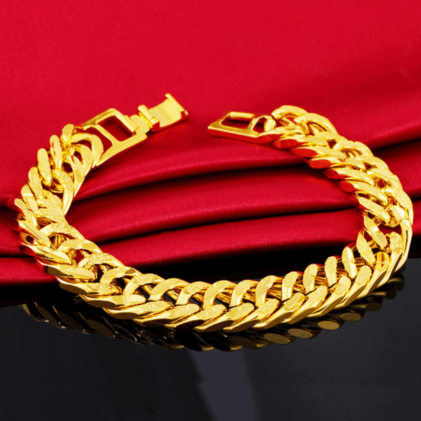 12mm 24K Gold Plated Bracelet to Improve Wealth Index (1) 12mm 24K Gold Plated Bracelet to Improve Wealth Index