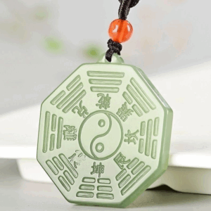 Hetian Jade Bagua Pendant Tai Chi Bagua House-Guarding Necklace