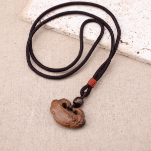 Natural Agarwood Accessories Chinese Peace Lock Necklace​