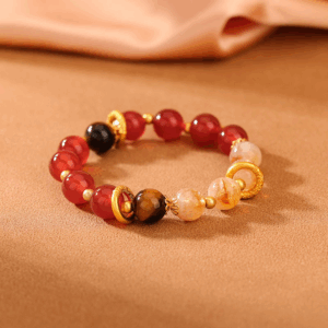Natural Red Agate and Yellow Pagoda Crystal Bracelet for Fortune Bracelet