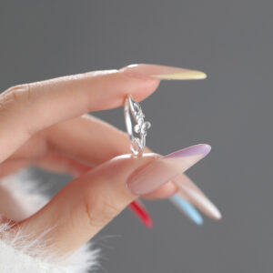 S999 Pure Silver Acacia Lilac Ring Enhances Emotional Relationships