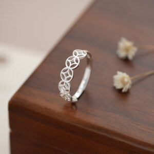 S999 Pure Silver Coin Ring Brings Wealth and Fortune