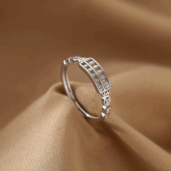 S925 Sterling Silver Copper Coin Ring for Attracting Wealth and Good Fortune​