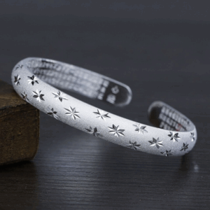 White Copper Plated Silver Meteor Shower Heart Sutra Bracelet Star Gift